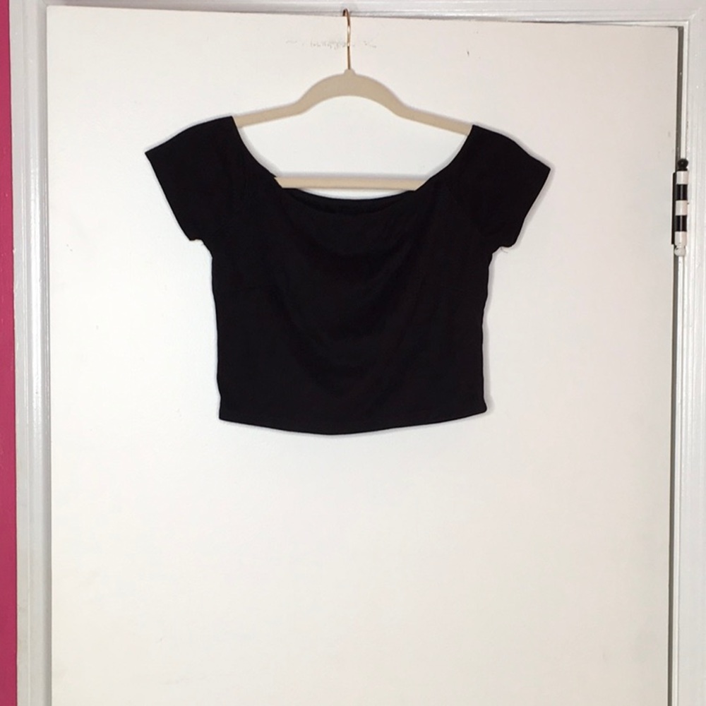 Forever 21 | Velvet Black Off the Shoulder Cropped